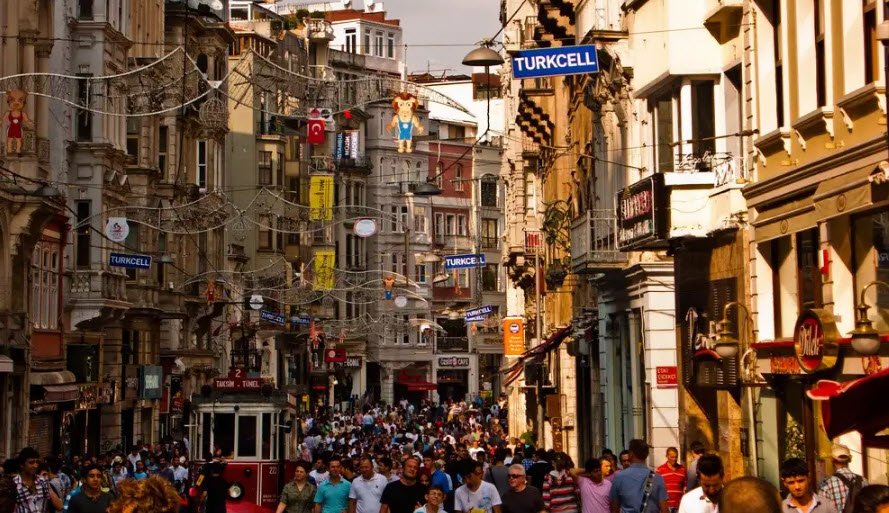 Istiklal Avenue &amp; Taksim Square, Istanbul, Turkey
